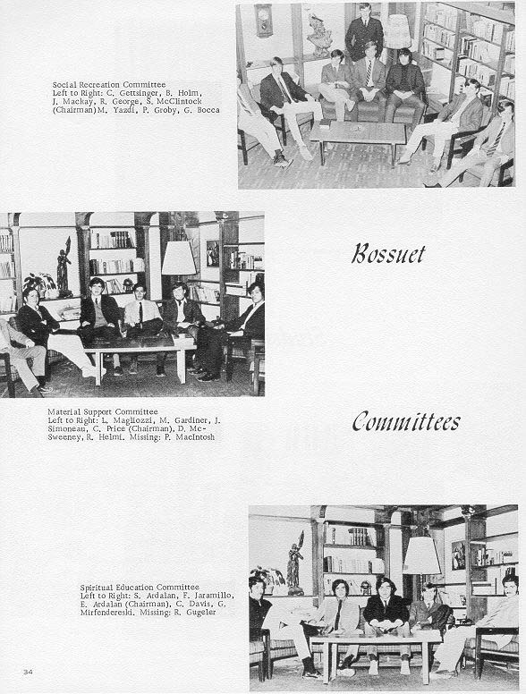 TOC  for  Villa Saint Jean International School  1970 Yearbook Le Chamois Organizations  p34